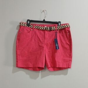 NWT Women's CORAL Shorts with Braided Belt, BANDOLINOS, sz 12P